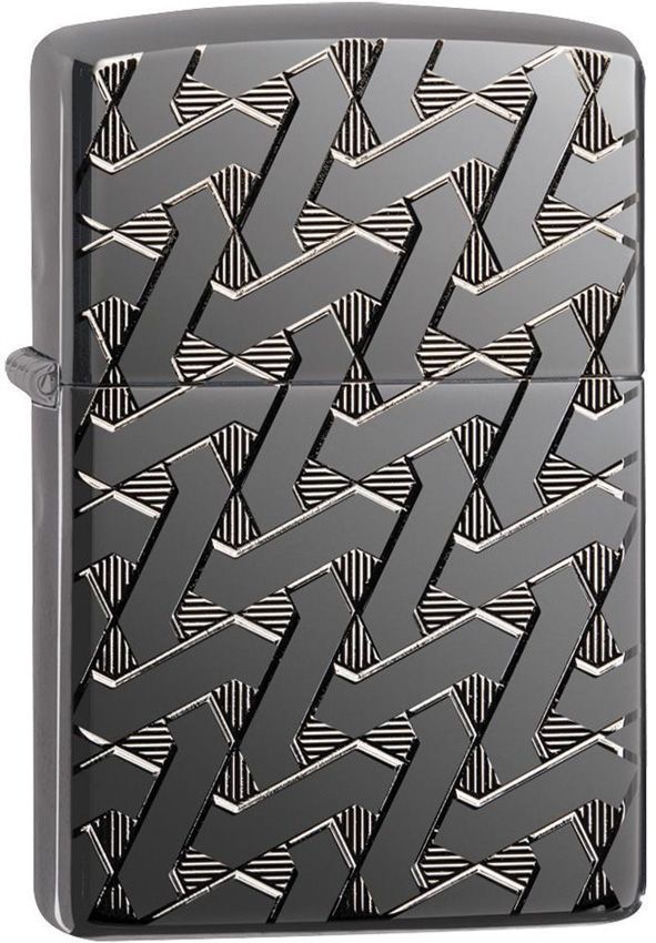 ZO14415 Zippo Armor Geometric Weave Lighter High Polish Black