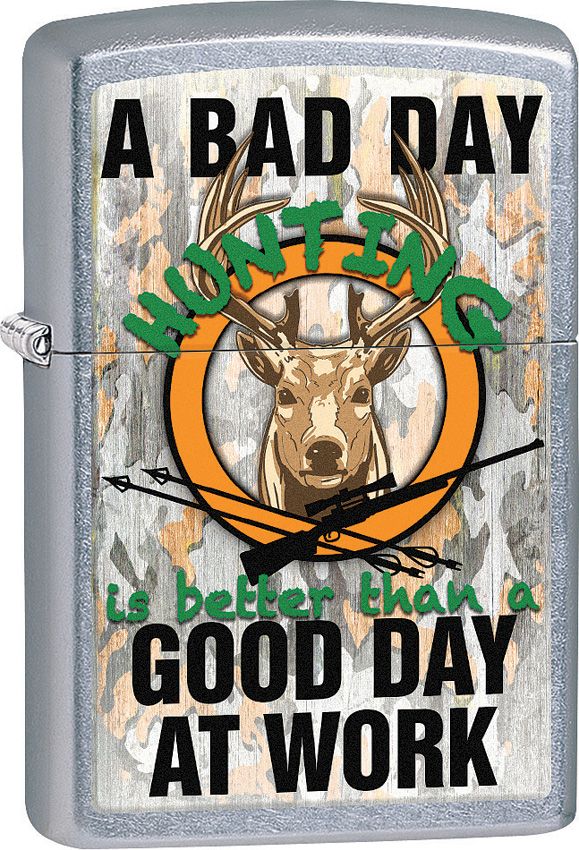 Zippo Bad Day Hunting Lighter - Street Chrome