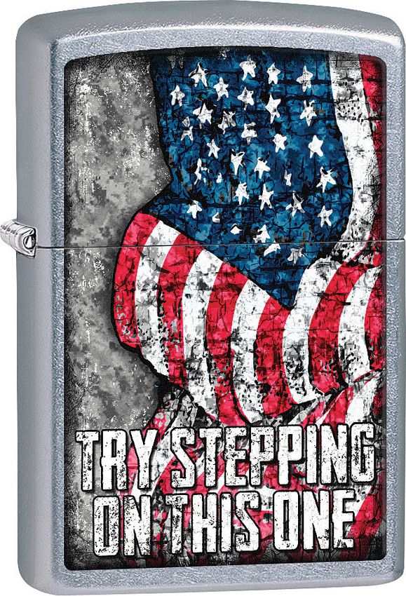 Zippo US Flag Lighter - Street Chrome
