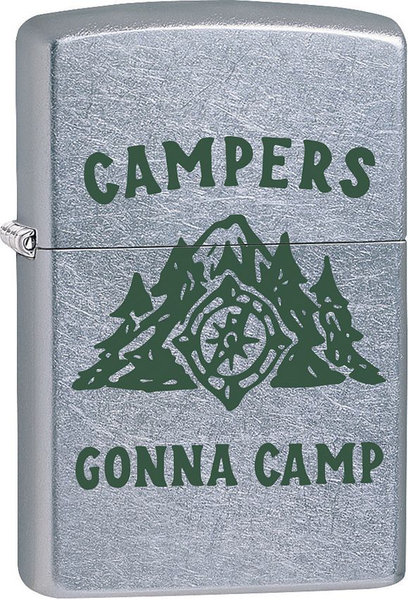 Zippo Campers Gonna Camp Lighter - Street Chrome
