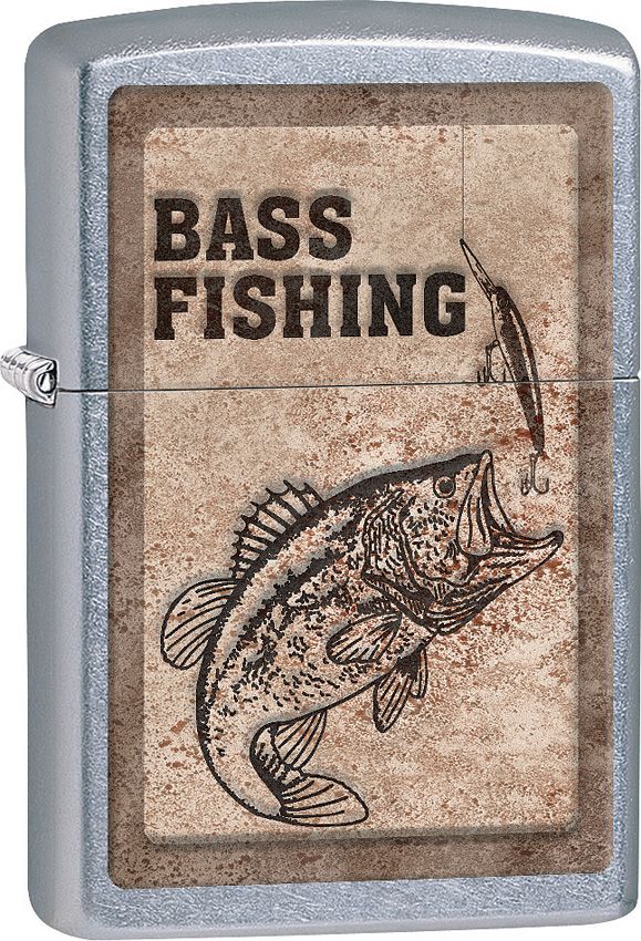 ZO15248 Zippo Bass Fishing Lighter - Street Chrome