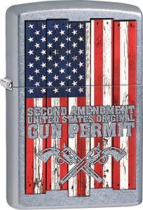 Zippo Second Amendment Lighter - Street Chrome
