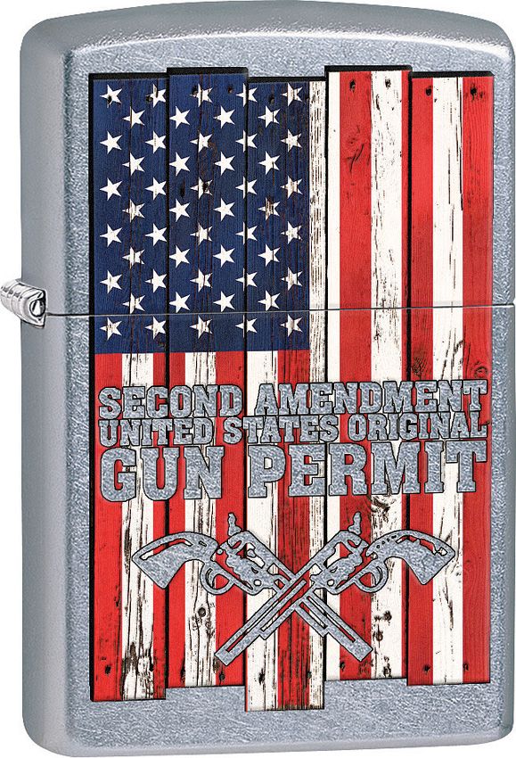Zippo Second Amendment Lighter - Street Chrome