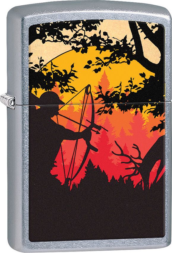 Zippo Bow Hunter Design Street Chrome Lighter
