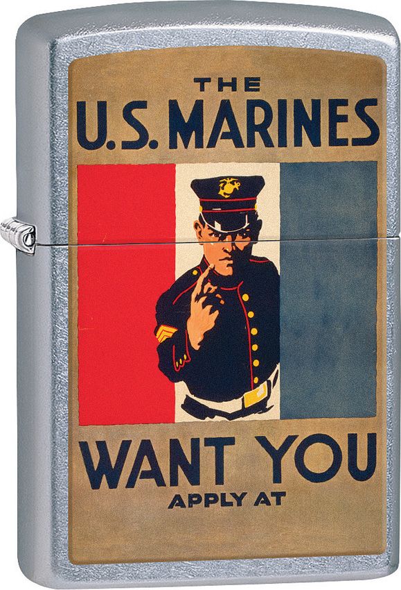Zippo USMC Street Chrome Lighter