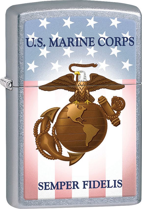 Zippo USMC Lighter - Street Chrome Official Marine Corps