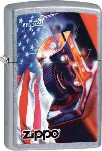 Zippo Mazzi Flag Lighter - Street Chrome Design