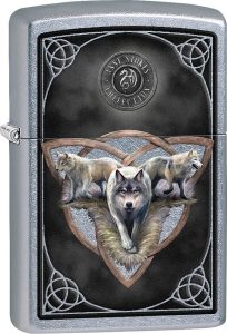Zippo Wolf Lighter - Street Chrome Anne Stokes Art
