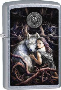 Zippo Wolf Woman Lighter - Street Chrome Stokes
