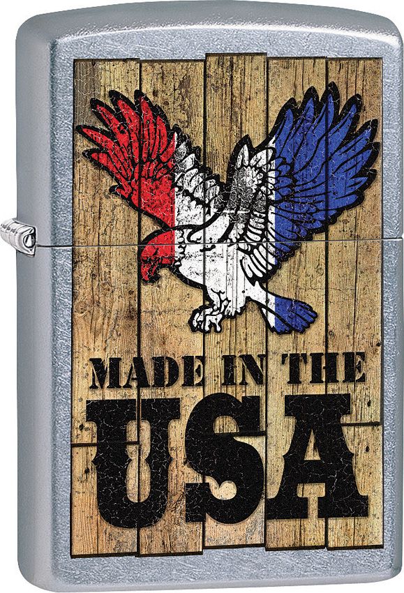Zippo Eagle USA Lighter - Street Chrome