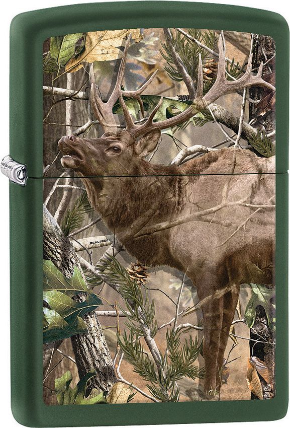 ZO15292 Zippo Elk Realtree APG HD Lighter - Green Matte