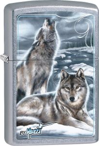 Zippo Winter Wolf Lighter - Street Chrome