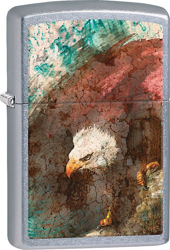 Zippo Eagle Design Lighter - Street Chrome