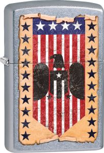 Zippo Patriotic Design Lighter - Street Chrome