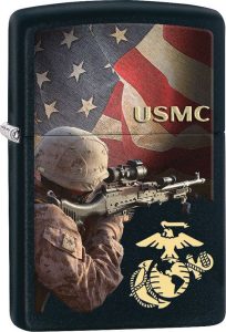 Zippo USMC Lighter - Black Matte