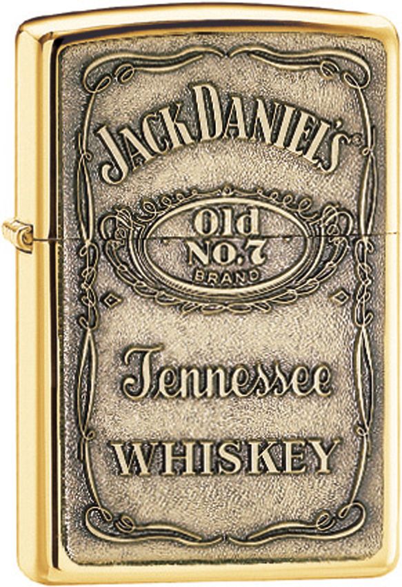 Zippo Jack Daniels Brass Emblem Lighter - Polish
