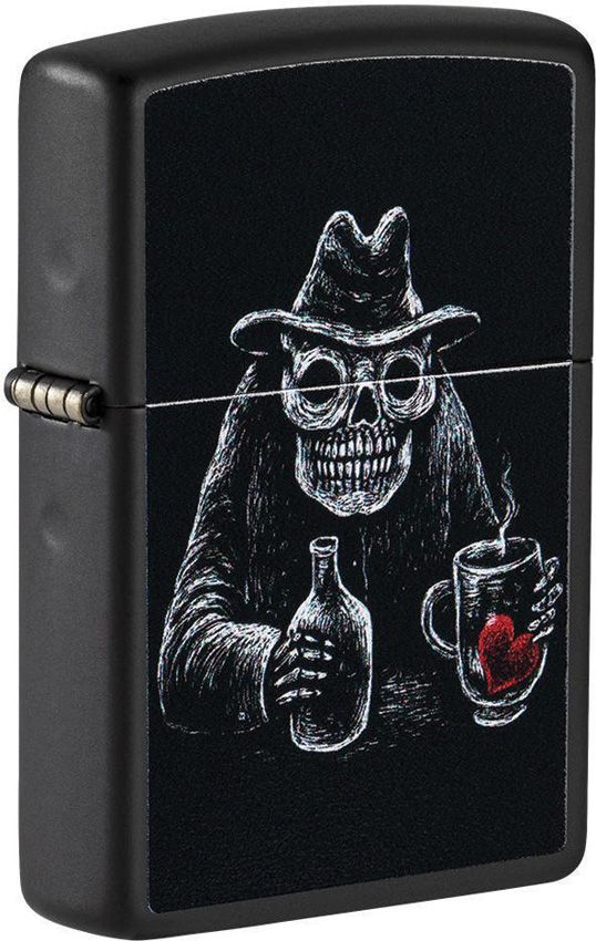Zippo Bar Skull Lighter - Black Matte