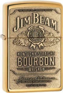 ZO16929 Zippo Jim Beam Brass Emblem Lighter - Brass