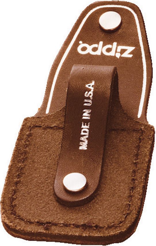 Zippo Brown Leather Lighter Pouch - Snap Closure