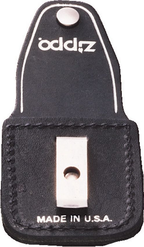Zippo Black Leather Lighter Pouch - Snap Closure