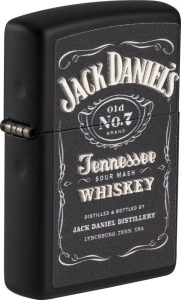 Zippo Jack Daniels Lighter - Black Matte Finish