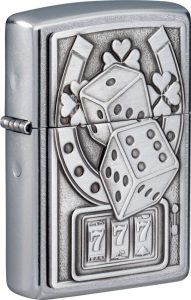Zippo Lucky Seven Lighter - Street Chrome Finish
