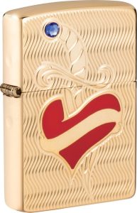 ZO17276 Zippo Heart and Sword Lighter - Gold