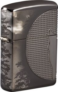 Zippo Wolf Armor Lighter - Black Ice