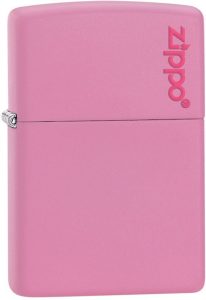 ZO19279 Zippo Logo Pink Matte Lighter - Refillable Design