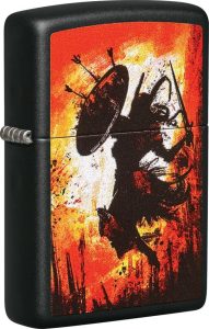 ZO19866 Zippo Warrior Lighter - Black Matte Design