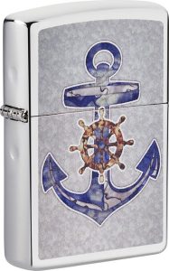 Zippo Anchor Design Lighter - High Polish Chrome