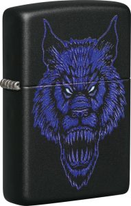 ZO19878 Zippo Werewolf Lighter - Black Matte Design