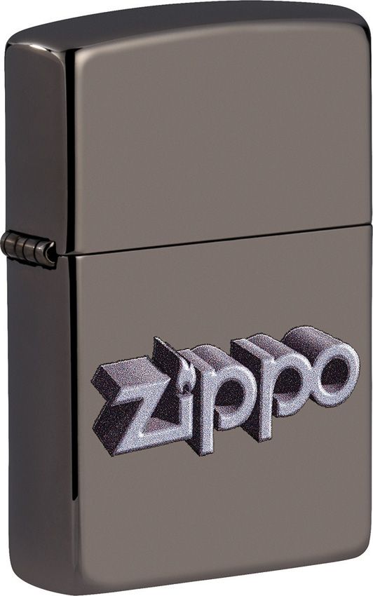 Zippo Logo Design Lighter - Black Ice