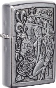 Zippo Skull and Angel Lighter - Street Chrome