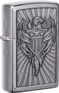 ZO19976 Zippo Eagle Emblem Lighter - Street Chrome