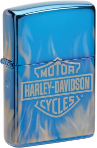 Zippo Harley Davidson Fire High Polish Blue Lighter
