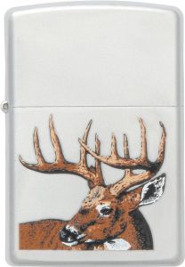 Zippo Whitetail Buck Deer Satin Chrome Lighter
