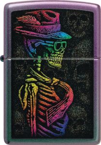 Zippo Skull Design Lighter Chameleon Finish