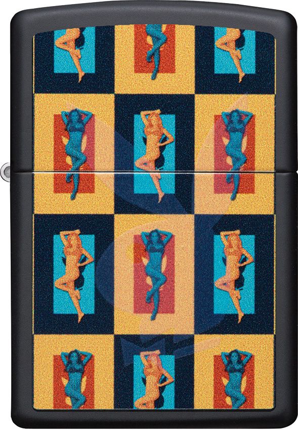 ZO23796 Zippo Playboy Lighter Black Matte Blacklight