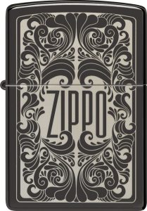 ZO23798 Zippo Design Laser Engraved Black Ice Lighter
