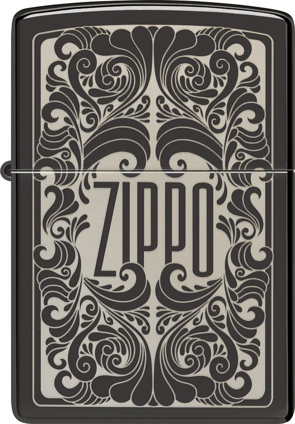 ZO23798 Zippo Design Laser Engraved Black Ice Lighter