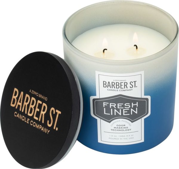 Zippo Barber Street Candle Fresh Linen Scent