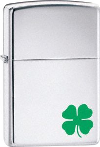 Zippo A Bit O Luck Slim Lighter High Polish Chrome