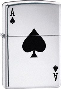 Zippo Lucky Ace Slim Lighter High Polish Chrome