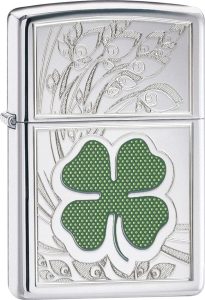 ZO24699 Zippo Clover High Polish Chrome Lighter