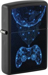 Zippo Gaming Design Slim Black Matte Lighter