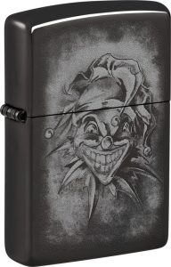 Zippo Clown High Polish Black Ice Slim Lighter