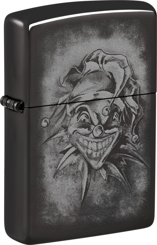 ZO25175 Zippo Clown High Polish Black Ice Slim Lighter