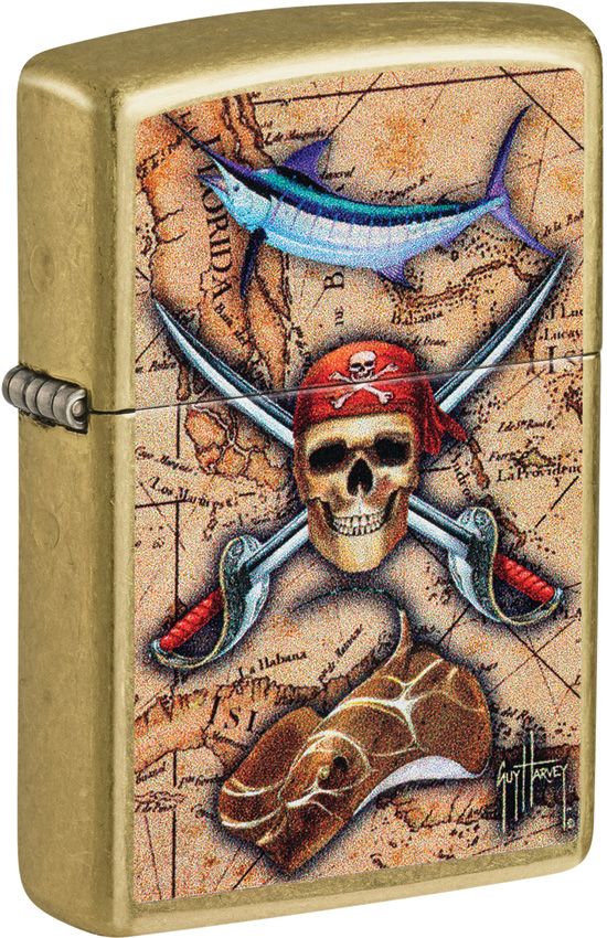 Zippo Guy Harvey Street Brass Slim Lighter