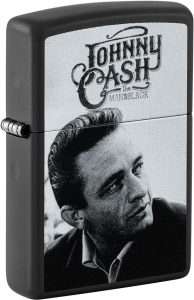 ZO25344 Zippo Johnny Cash Black Matte Slim Lighter